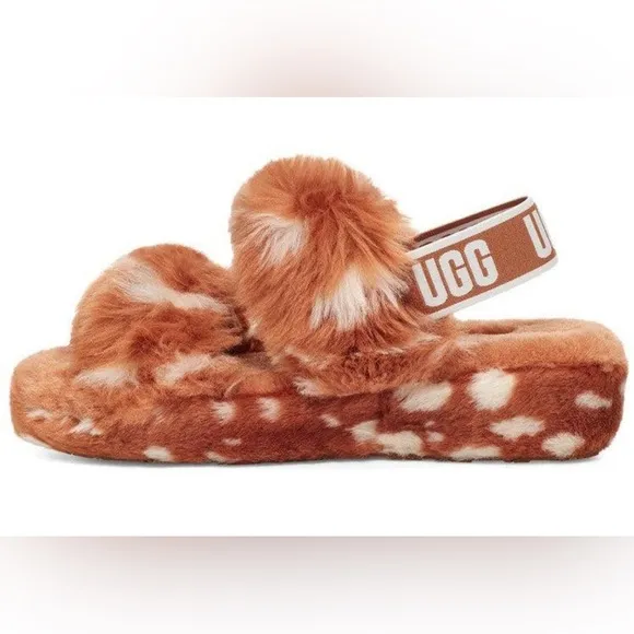 🧡UGG- Women’s Oh Yeah Spots in Natural Sandals, US:10, New