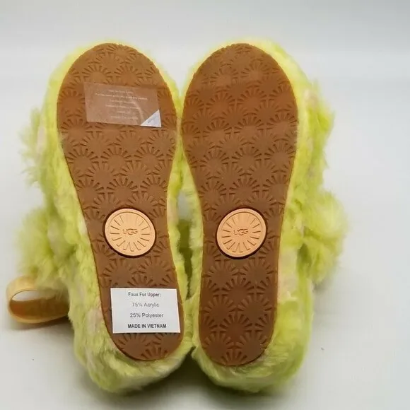 Ugg Womens Oh Yeah Spots Yellow Sandals Slides Size 8