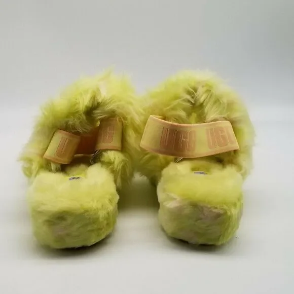 Ugg Womens Oh Yeah Spots Yellow Sandals Slides Size 8
