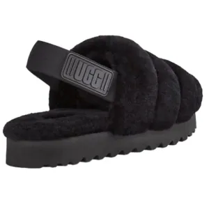 UGG Women's Super FluffSlipper Slingback Sandals (Black)