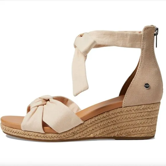 UGG Yarrow Espadrille Sandals in Natural Canvas - sz 11 - LIKE NEW