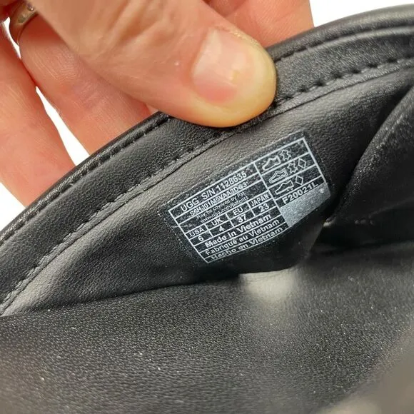 UGG Zayne Crossband leather slide sandals Size 6 black