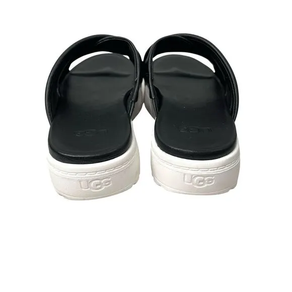 UGG Zayne Crossband leather slide sandals Size 6 black