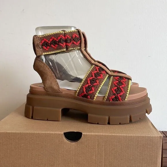 UGG Ashton Heritage Braid Sandals Chestnut USA Women Size 8/UK 6/EU 39