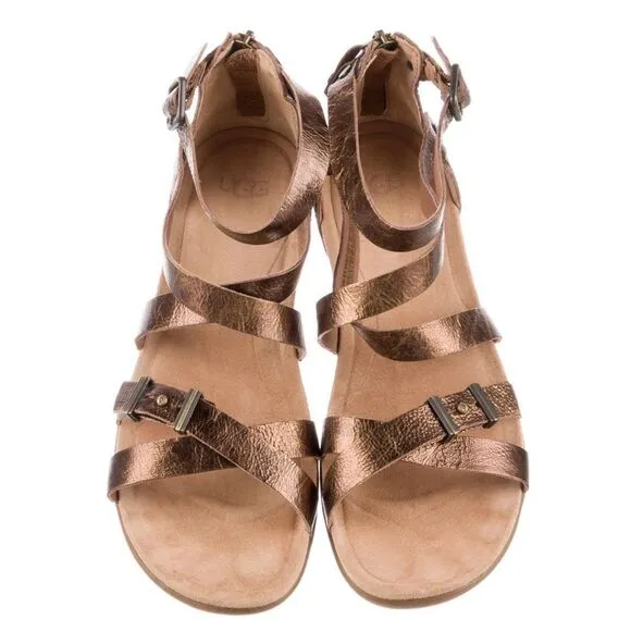 *UGG* #CabinCouture Sz 9 Bronze Gladiator Sandals EUC