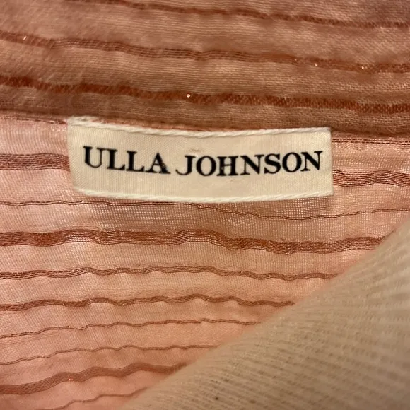 Ulla Johnson Della Dress Blush Lurex Striped Ruffle Tunic M