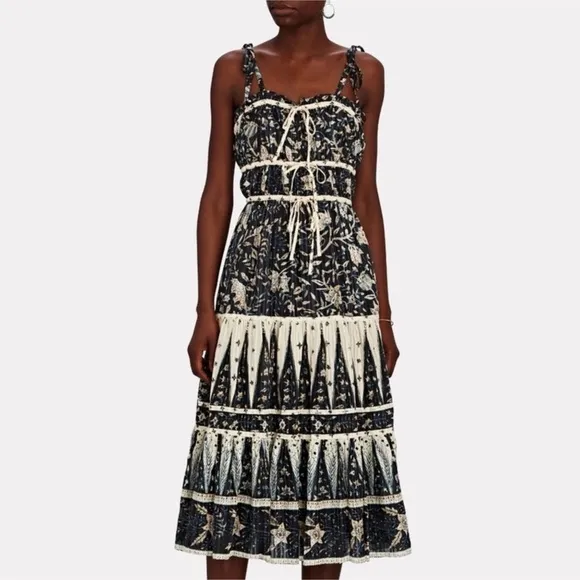 ULLA JOHNSON Indah Printed Midi Dress Sz 10