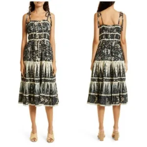 ULLA JOHNSON Indah Printed Midi Dress Sz 10