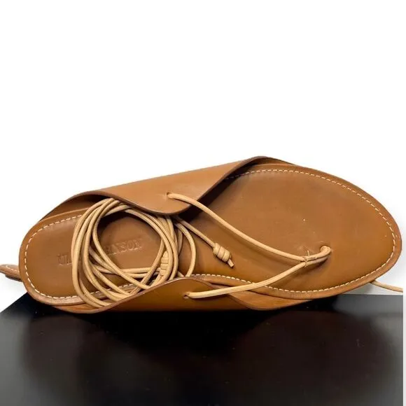 Ulla Johnson Saddle Brown Aidy Sandals Brown Leather Lace Up Size 40/ US 10