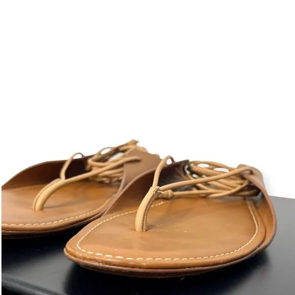 Ulla Johnson Saddle Brown Aidy Sandals Brown Leather Lace Up Size 40/ US 10