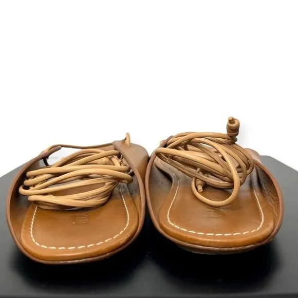 Ulla Johnson Saddle Brown Aidy Sandals Brown Leather Lace Up Size 40/ US 10
