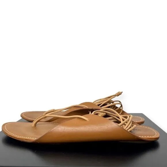 Ulla Johnson Saddle Brown Aidy Sandals Brown Leather Lace Up Size 40/ US 10