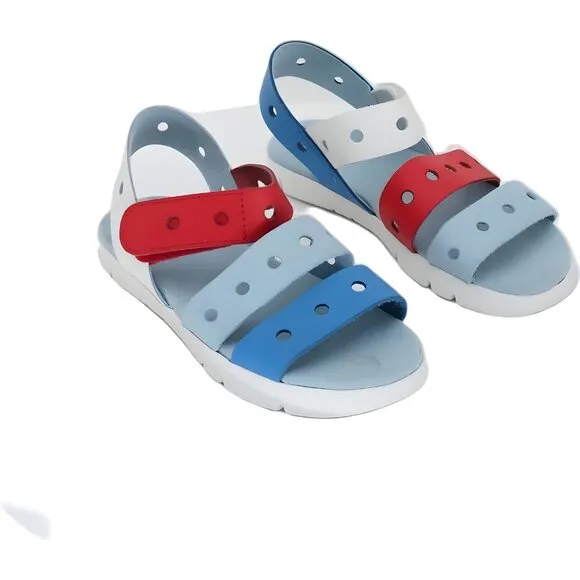 Unisex Kids Strap Sandal Blue/Red/White, Summer Collection Size 13-13.5 US