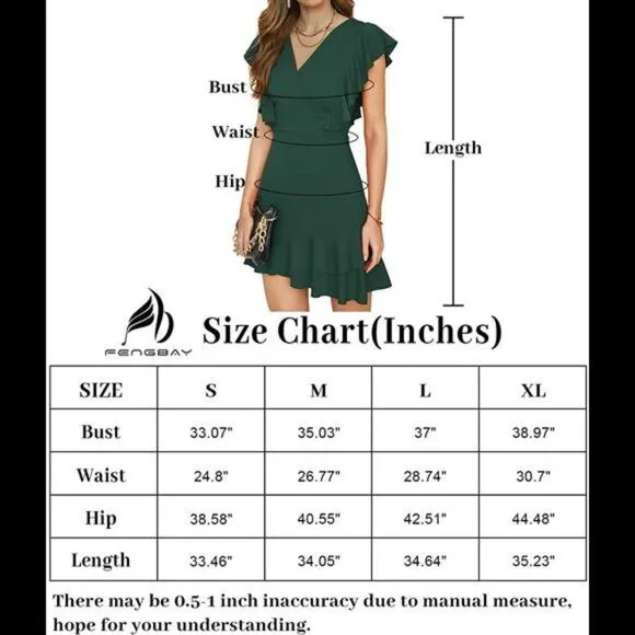 V Neck Ruffle Sleeve Summer Dress  Dresses