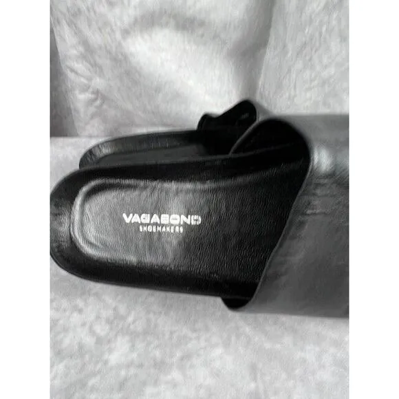 Vagabond Shoemakers Erin Women's Black Leather Slide Sandals Size US 6, EU 36