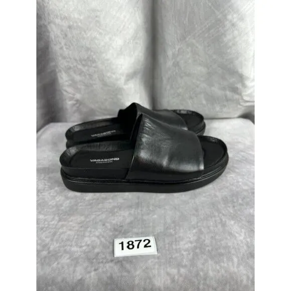 Vagabond Shoemakers Erin Women's Black Leather Slide Sandals Size US 6, EU 36