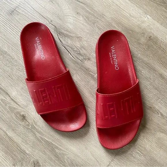 Valentino By Mario Red Pool Slide Sandals Men’s 43