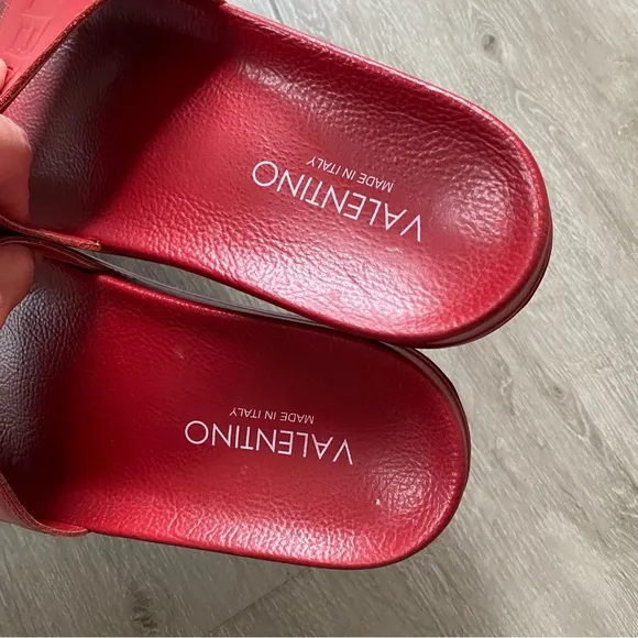 Valentino By Mario Red Pool Slide Sandals Men’s 43