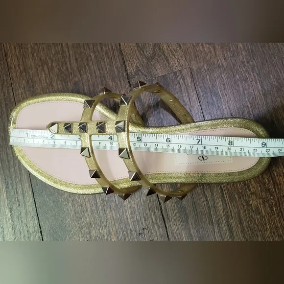 Valentino Garavani Rockstud Jelly Sandals Gold size 36