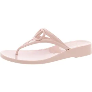 Valentino Garavani Womens PM Pink Thong Wedge Comfy Thong Sandals Imperfections