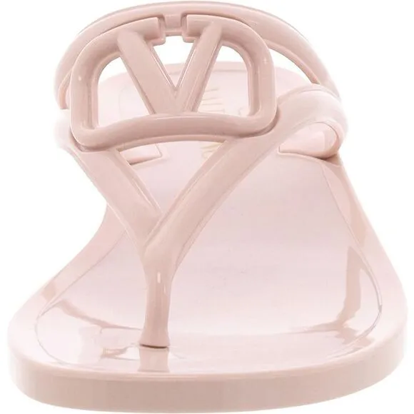 Valentino Garavani Womens PM Pink Thong Wedge Comfy Thong Sandals Imperfections