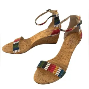 VANELi Monir Sandals Cork Ankle Strap Wedge Heels Sandals, 9.5. faux snakeskin