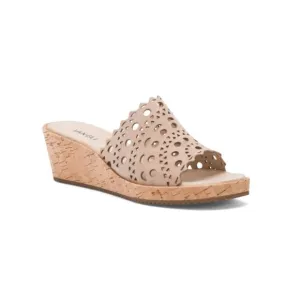 VANELI Nude Cammie Suede Wedge Sandals