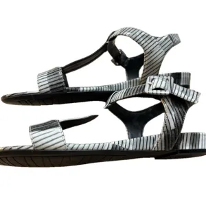 VANELI Women's Burlie Black Stack Patent Sandals Size 8