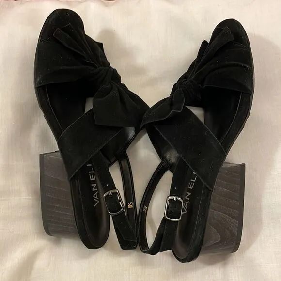 VANELI BLACK SUEDE SANDALS.  NEW