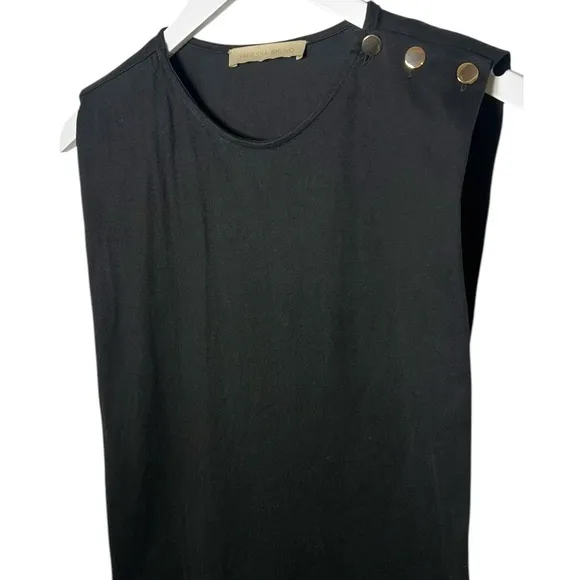 Vanessa Bruno Apollonia Dress Black Organic Cotton Sleeveless Size Small