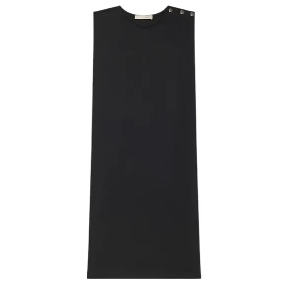 Vanessa Bruno Apollonia Dress Black Organic Cotton Sleeveless Size Small