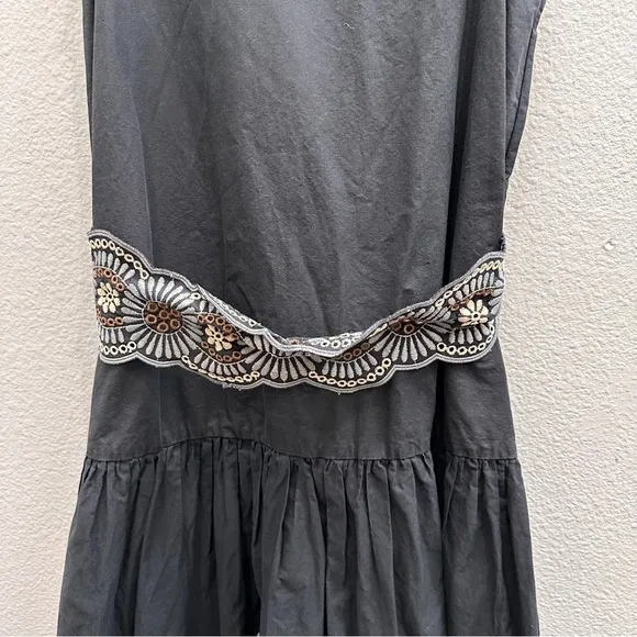 Vanessa Bruno Women's Size 38 Black Fit &amp; Flare Alais Dress Elegant Embroidered