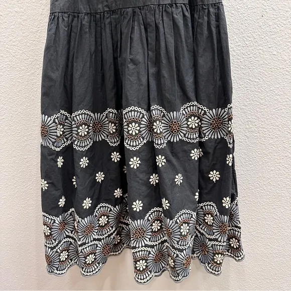 Vanessa Bruno Women's Size 38 Black Fit &amp; Flare Alais Dress Elegant Embroidered