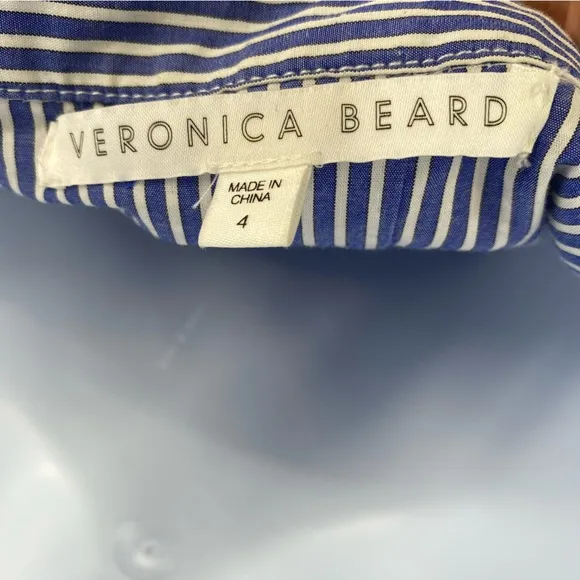 Veronica Beard Cotton Shirt Tie Waist Dress - Size 4
