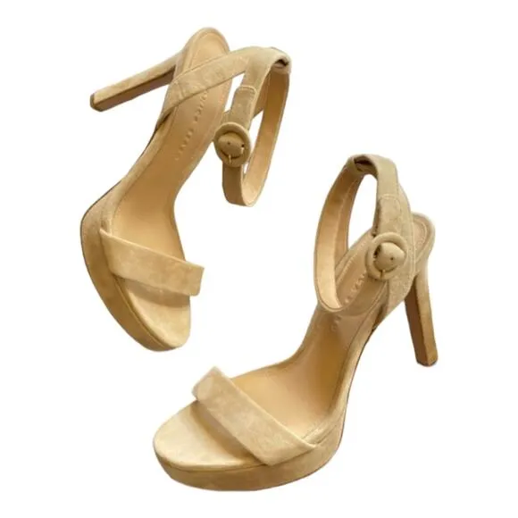 Veronica Beard Darcelle Tan Suede Platform Sandals Size 9