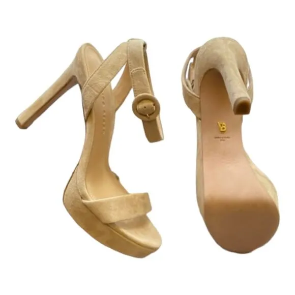 Veronica Beard Darcelle Tan Suede Platform Sandals Size 9