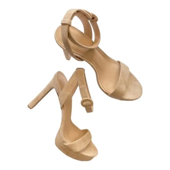 Veronica Beard Darcelle Tan Suede Platform Sandals Size 9