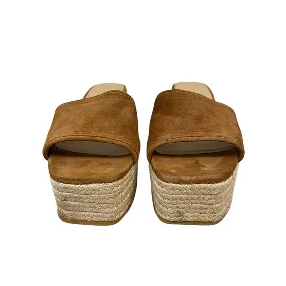 Veronica Beard Gable Espadrille Platform Wedge Sandals Square Toe Hazelwood 12M