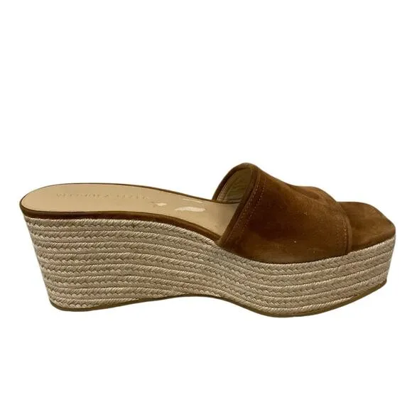 Veronica Beard Gable Espadrille Platform Wedge Sandals Square Toe Hazelwood 12M