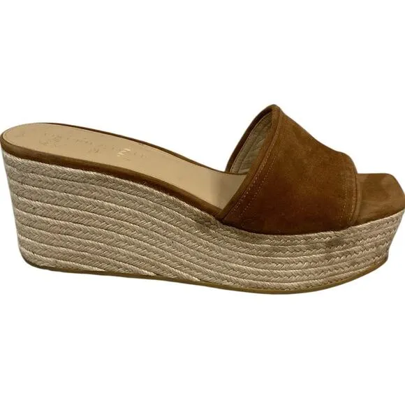 Veronica Beard Gable Espadrille Platform Wedge Sandals Square Toe Hazelwood 12M