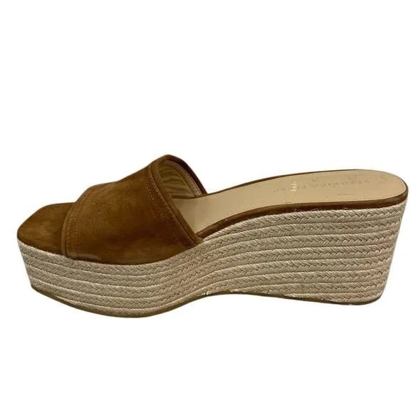 Veronica Beard Gable Espadrille Platform Wedge Sandals Square Toe Hazelwood 12M