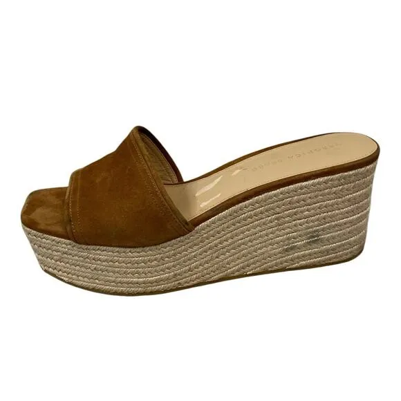 Veronica Beard Gable Espadrille Platform Wedge Sandals Square Toe Hazelwood 12M