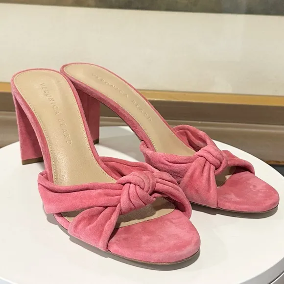 🌹VERONICA BEARD🌹 Ganita Knot-Front Pink Suede Sandal Size: 7.5