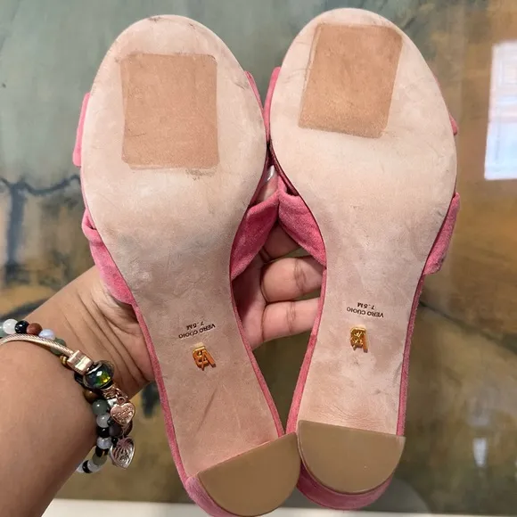 🌹VERONICA BEARD🌹 Ganita Knot-Front Pink Suede Sandal Size: 7.5