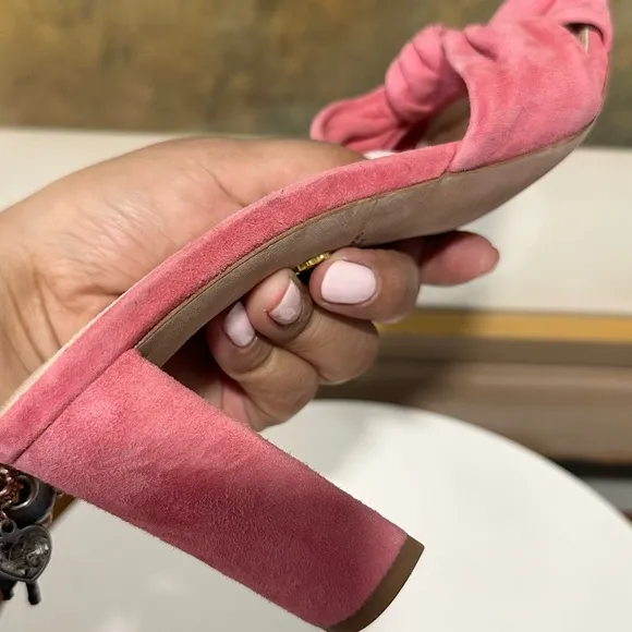🌹VERONICA BEARD🌹 Ganita Knot-Front Pink Suede Sandal Size: 8.5