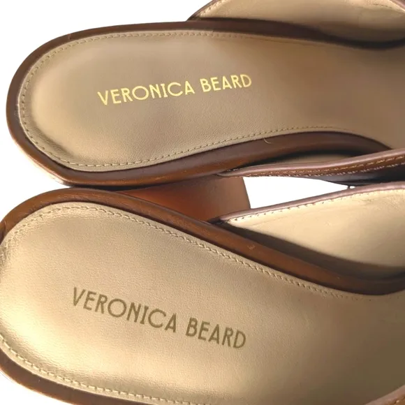 Veronica Beard Garrick Chunky Leather Platform  Sandals In Hazelwood.Size 9.5