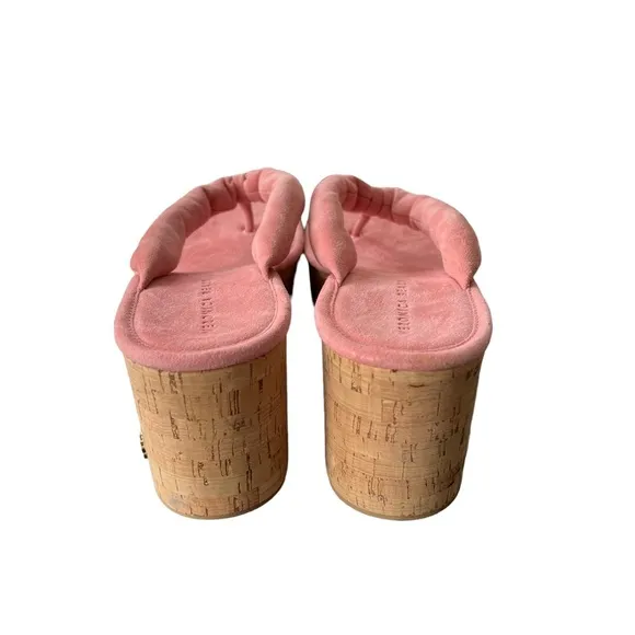 VERONICA BEARD Geno Cork Wedge Sandals in Pink Women’s Size 11
