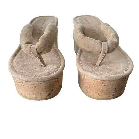 VERONICA BEARD Geno Cork Wedge Sandals in Sand Women’s Size 5.5