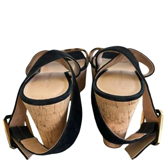 Veronica Beard Hurley Leopard Print Platform Wedge‎ Sandals Size 8M