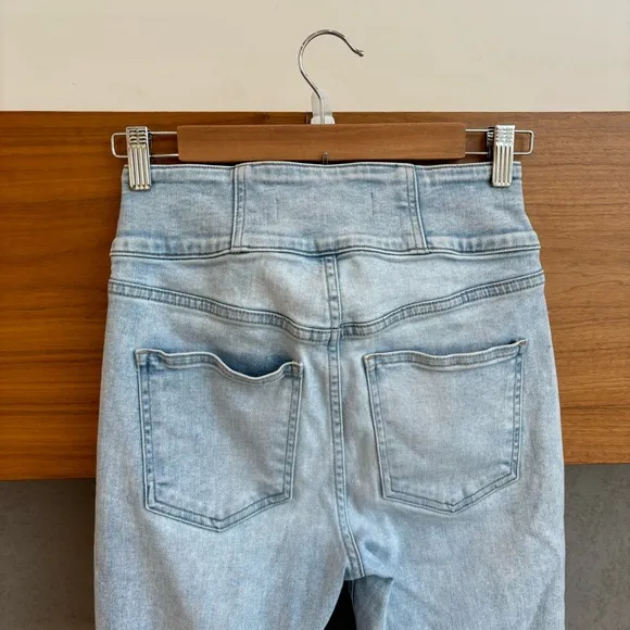 Veronica Beard Katherine Corset-Waist Extra High Rise Jeans, Size 26/ 2